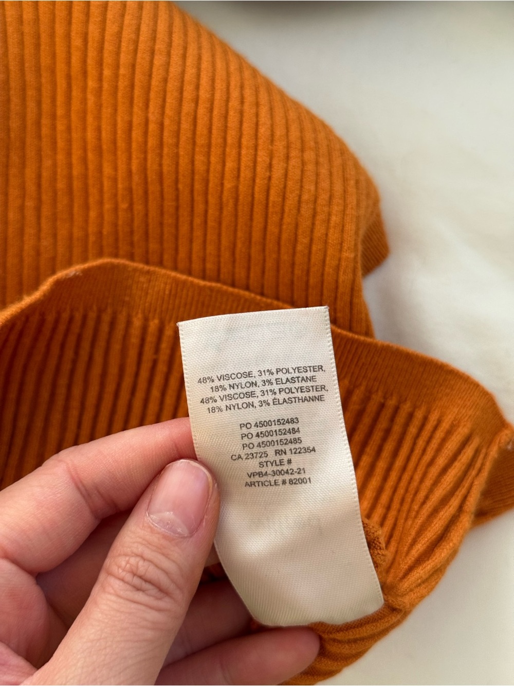 Aritzia Orange Ribbed Tank - Picture 4 of 4